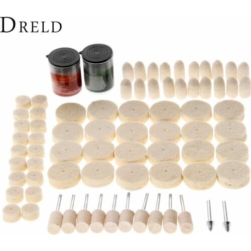 76Pcs Dremel Accessories Abrasive Soft Felt Buffing Burr Polishing Pad Polishing Wheels Brushes Kits for Drill Rotary Tool