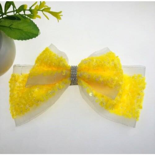 8 Inch Scatter Sequins Cheer Leading Bows with Clip for Girl Hair Accessories,10PCS/LOT