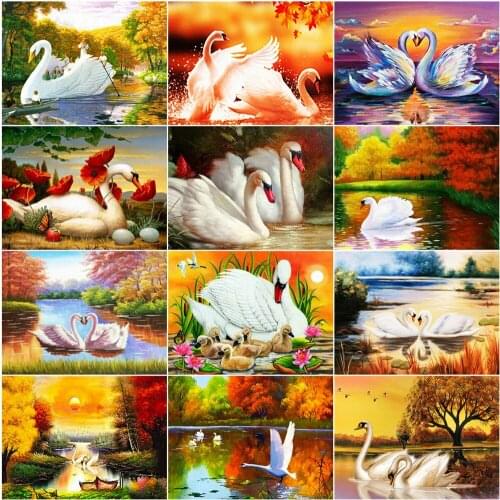 AZQSD Diamond Painting Kit Swan Picture Of Rhinestones Diamond Mosaic Animal Cross Stitch Home Decoration Handmade Gift