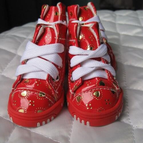 4pcs/set Cute Peach Heart Puppy Shoes PU Waterproof Dog Shoes For Small Dogs Anti-slip Warm Dog Boots Teddy Soft Bottom Sneakers