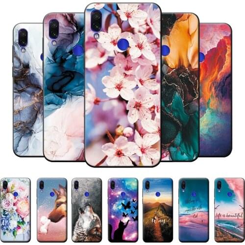Case For Xiaomi Redmi Note 7 Case Silicone Cover Redmi Note7 Cool Fashion Bumper Soft TPU For Redmi Note 7 Flowers Phone Cases