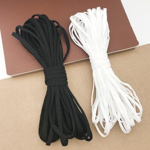 Black White Mask Elastic Rope 3mm 5mm Elastic Band Mask Oil Core Belt Rope Handmade DIY Protective Clothing Accessories