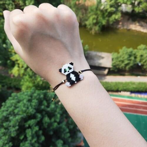Fairywoo Panda Brecelet Punk Jewelry Miyuki Bead Pendant Bracelets Luxury Handmade Bangles For Women Party Delica Gift Wholesale