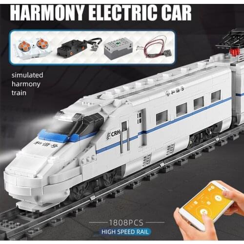 Mould King MOC City World Railway The CRH2 High-Speed Train Remote control train Building Blocks bricks Kids Toys Boys Gifts