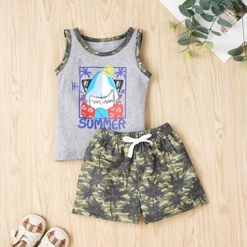 Baby Boys Girls Camouflage Uniform Clothes Outfit Suit Children Summer Cotton 1 2 3 Years Kids Boys Clothes Sets T-Shrit+Shorts
