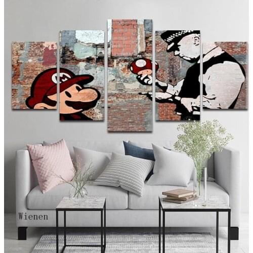 Anime Characters Canvas Art Painting Vintage Wall Posters Living Room Home Decoration Hd Prints Frameless Five-Piece Photos