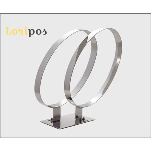 Metal Stainless Steel Belt Loop Single Circle Belt Display Rack Double Circle Belt Display Stand Belt Display Frame Table Stand
