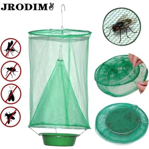 Reusable Hanging Fly Catcher Killer Flies Flytrap Cage Net Trap Pest Control Insect Traps Garden Home Yard Supplies