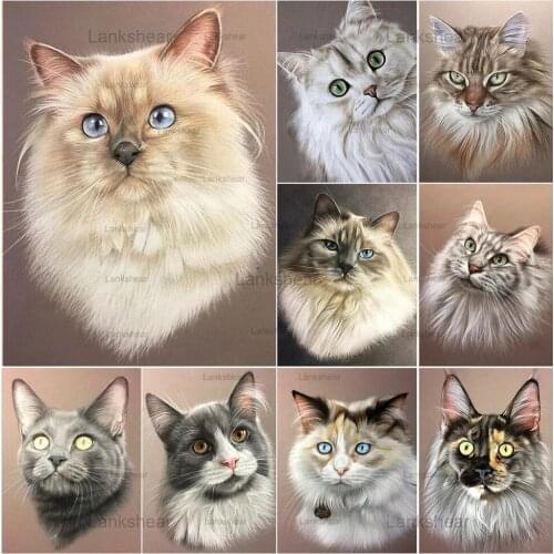 5D Diy Diamond Painting Cute Cat Full Drill Square Round Mosaic Embroidery Cross Stitch Kit Painting Home Decor Handmade Gift