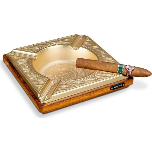 Free Ship Luxury Christmas Gift Cigar Holder Gadgets Smoking Cigar Ashtray Wood Alloy Ash Tray CL-2001