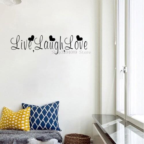 Simple Word Live Laugh Love Wall Sticker Vinyl Funny Text Wall Decal for Bedroom Living Room Home Decor Wallpaper CN037