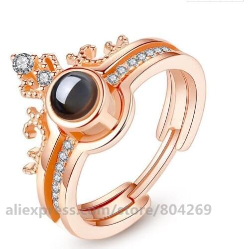 Simple Finger Rings Design 100 Language Reflect I Love You Finger Ring High Quality Fashion Rings For Lover