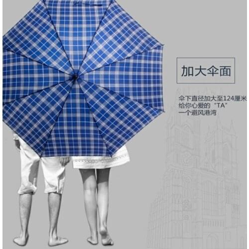 Straigh Handle Semi Automatic Umbrella-124CM 48Inch Canopy Full Steel 8 Ribs Sturdy Stable Waterproof Anti UV Business Umbrella