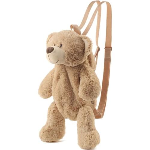 Backpack Female New Plush Doll Backpack Casual Bag Personality Cartoon Bear Bag B2305