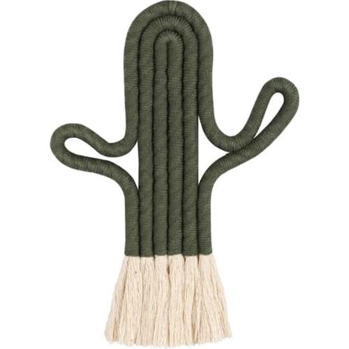 Nordic Room Decoration Cactus Tapestry Macrame Wall Hanging Weaving Ornament Kids Room Wall Decoration