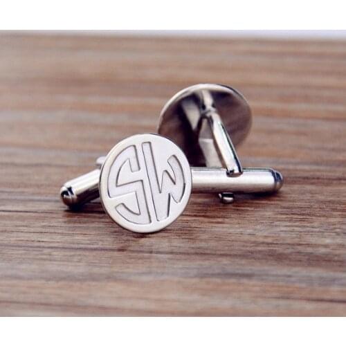 Senfai Custom Letter Cufflink Personalized Initials Monogram Shirt Cufflink Popular Personalize Monogram Wedding Cufflinks