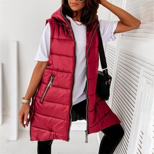 2021 Jacket Woman Outwear Coat Hooded Jackets Female Fashion Medium New Spring Autumn Length Sleeveless Lightweight Clothing