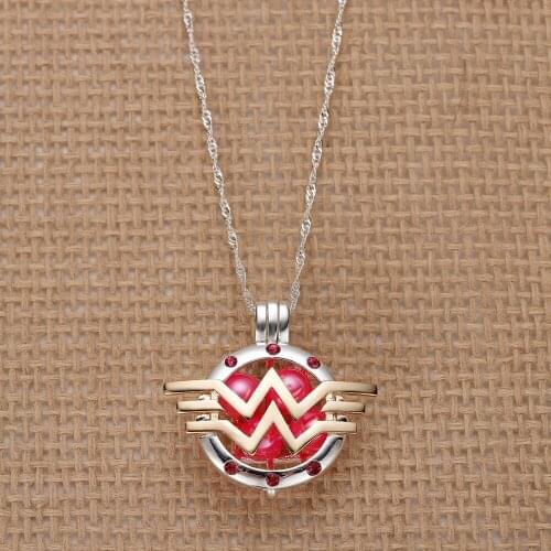 20pcs Women Hero Locket Necklace Crystal Pearl Cage Necklace Women Superhero Cosplay Costume Kids DIY Jewelry Wholesale