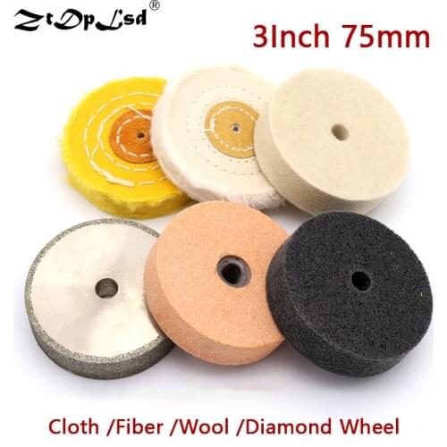 ZtDpLsd 1Pc 3Inch 75mm Nylon/fiber/wool Buffer Polishing Pad Wool Buffing Angle Wheel Grinder Felt Disc Diamond Coated Flat Lap