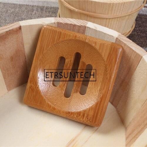 100pcs Natural Bamboo Soap Dishes Tray Holder Storage Soap Rack Plate Box Container Bathroom Soap Bath Shower Plate