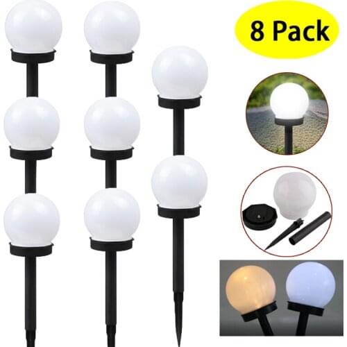 8 Pack Solar Lawn Lights 33cm Waterproof Solar Powered Bulb Outdoor Garden Street Lamp Solar Led Ball Lights Landscape Decor