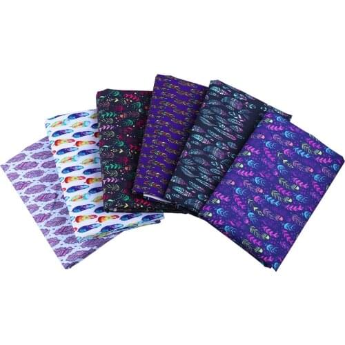 50*140CM feather Polyester cotton Fabric Patchwor Printed for Tissue Kids Home Textile for Sewing Doll Dress Curtain