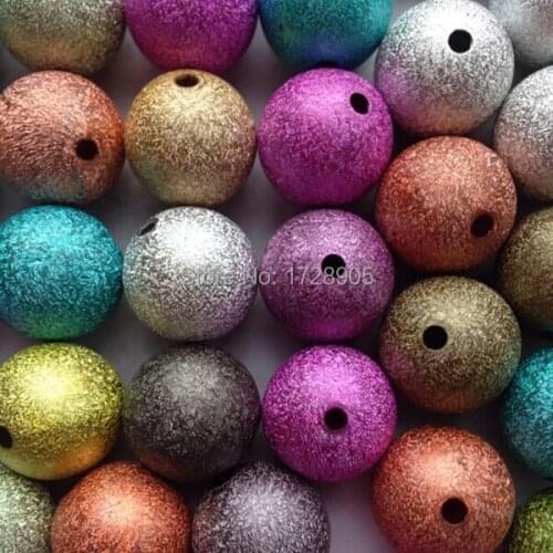 Beads for Jewelry making Stardust Beads 20mm 120pcs Sparkly Mix Colorful Beads Chunky Beads Acrylic Beads Round Beads Loose Bead
