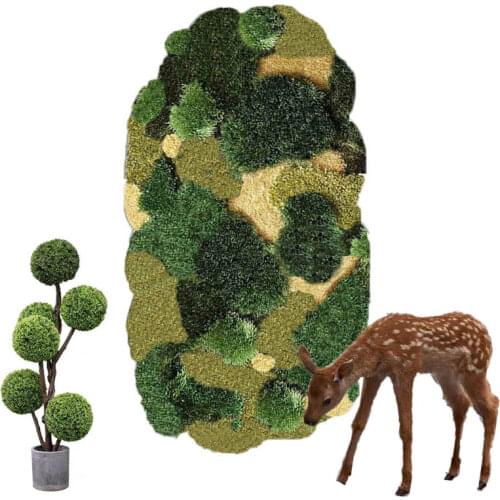 Decoration carpet green forest grass floor area rug for kids room balcony window mat pulsh carpet christmas tree rug classroom