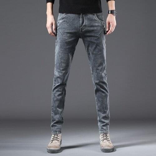 New Spring Mens Stretch Jeans Popular High Quality Blue Cotton Comfortable Denim Trousers Casual Long Pencil Pants Hot Sales