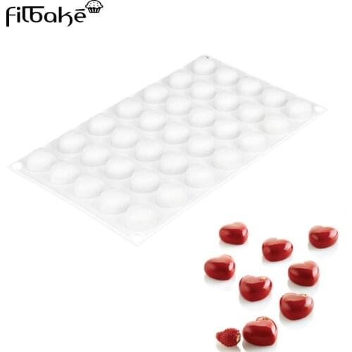 FILBAKE 35 Cells Heart Shaped Silicone Cake Mold Baking Sweets Cake Decorating Tools Molds 5ML Moldes De Silicona Para Fondant