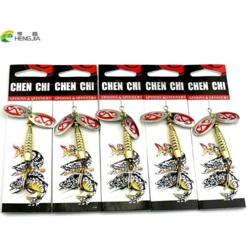 HENGJIA 10pcs Spinners Spoon Fishing Lure Hard Artificial Bait Fishing Tackle 1 Colors Spinner Baits Sea Fishing Lures