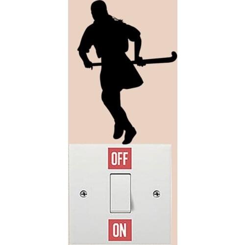 Hockey Girl Fashion Livingroom Wall Decal Bedroom Switch Sticker Vinyl 6SS0460