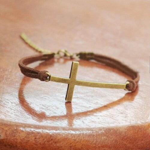 Christian Gift Cross Bracelet Vintage Handwoven Bracelet Simple Trinkets Summer Camp Prizes, Church Gifts, Church Supplies