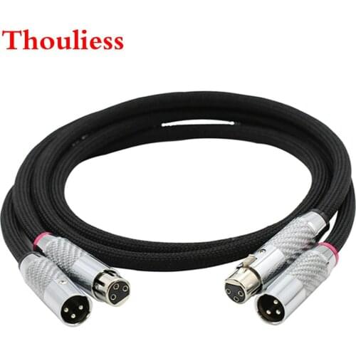 Thouliess Pair HIFI QED Signature Silver Plated XLR Balanced Cable Amplifier DVD Player Interconnect Cable Carbon Fiber 3pin XLR
