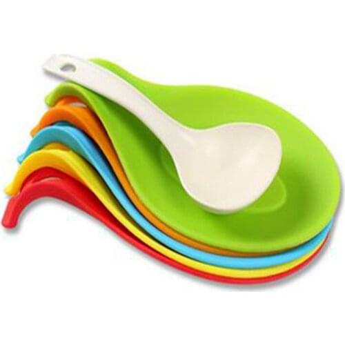 Kitchen Tools Spoon Insulation Pad Silicone Heat Resistant Placemat Drink Glass Coaster Tray Scoop Pad Kitchen Accessories