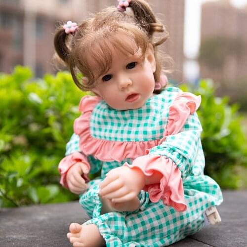 Hoomai 20 inch Handmade Rooted Hair Reborn Baby Dolls Lifelike Cloth Body Baby Toy Dolls For Kids Playmate Birthday Gift