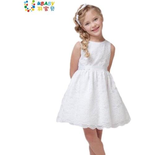 2020 SUMMER NEW Quality Children Clothes Teenager Kids Dress For Age 2-12 Girls Beautiful Lace Dress White Baby Girls Dress