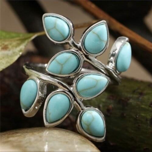 Milangirl Fashion Simple Open Design Leaf Ring Wedding Rings For Women Female Green Leaf Silver Rings Woman Jewelry