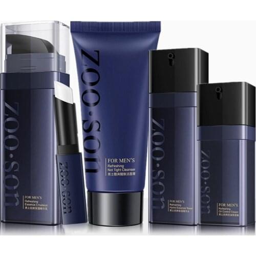 New Brand Men Care Skin Makeup Set,Fashion Man cosmetics kit,Anti-wrinkle concealer Oil-control Toner,Moist face cream Cleanser