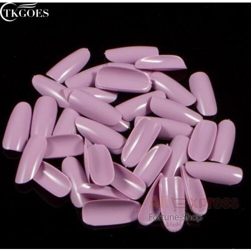500pcs Oval Nail Tips Light Purple False Acrylic Artificial Nails Full Cover French Nail Art Tips Retail Free Shipping