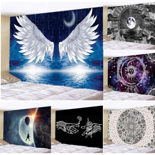 Wings Under The Starry Sky Tapestry Wall Hanging Tapestry Wall Art Bedroom Window Decor Wall Tapestry Curtain Background