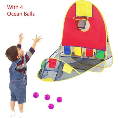 Shooting Tent Foldable Pop Up Sports Basketball Play House With 4 Ocean Balls Portable Indoor Outdoor Playing Toys For Children