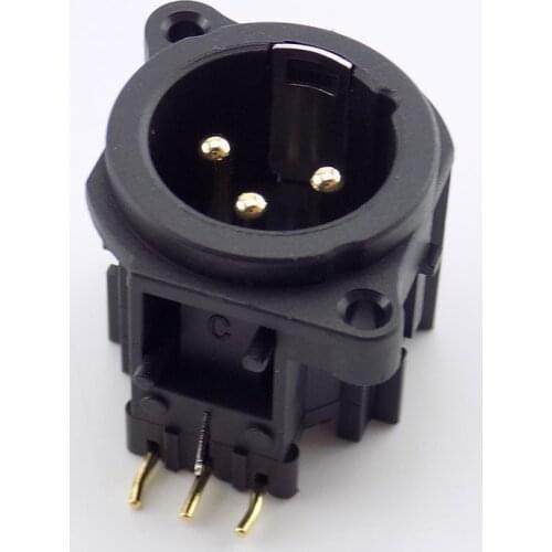 Gold-plated Cannon Audio MIC Connector XLR 3 Pin Male Socket Plug Panel jack Audio Cables Adapter KTV Microphone Speakers L19