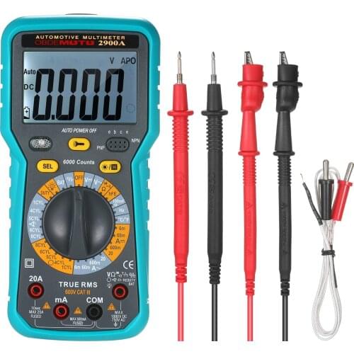 Professional 6000 Count LCD Digital Automotive Multimeter True RMS Universal Tester with Flashlight Speed and On off Detection