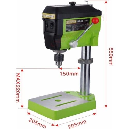 Worktable Electric Drilling Machine Variable Speed Micro Drill Press Grinder 1pc BG-5168E+1pc BG6350+1pc 2.5" Parallel-jaw vice