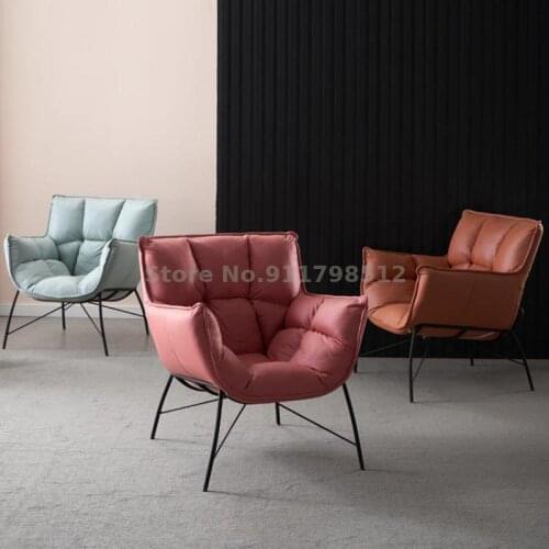 Nordic Single Sofa Chair Living Room Bedroom Balcony Reading Armchair Light Luxury Lazy Sofa Leisure Chair Makeup Chair