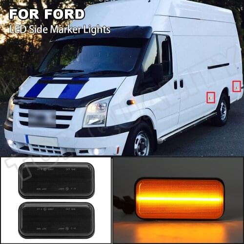 Error Free LED Side Marker Light Lamps Brightness Amber For Ford Transit MK6 2000-2006 MK7 2006-2013 Smoke Lens Car Styling Lamp
