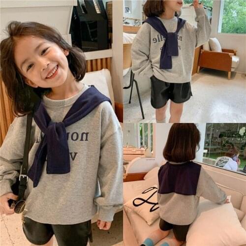 Girls' Sweatshirts Babys Kids Outwear 2021 Charming Spring Autumn Top Teenagers Pullover Formal Sport Cotton Childrens Clothin