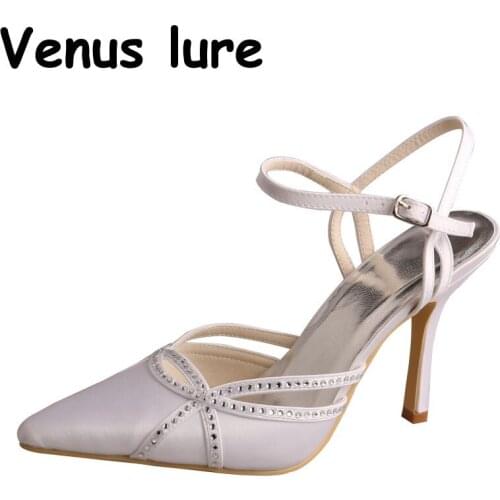 Wedopus Womens Sandals Pointed Heel Open Toe for Wedding with Crystals