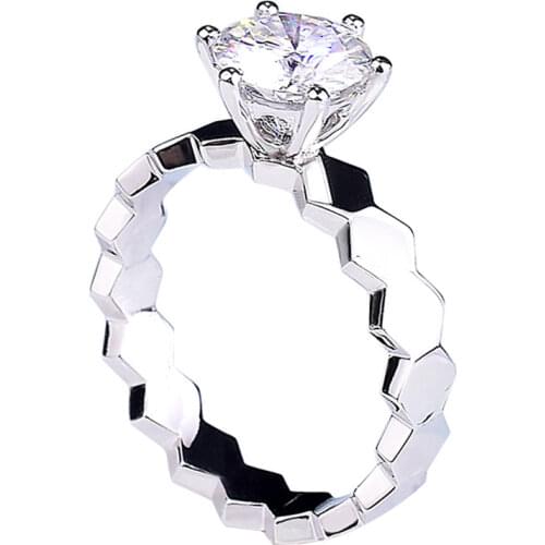 Original New 925 Sterling Silver Ring Female Luxury Charm Engagement Wedding Elegant Exquisite Proposal Carat Diamond Jewelry